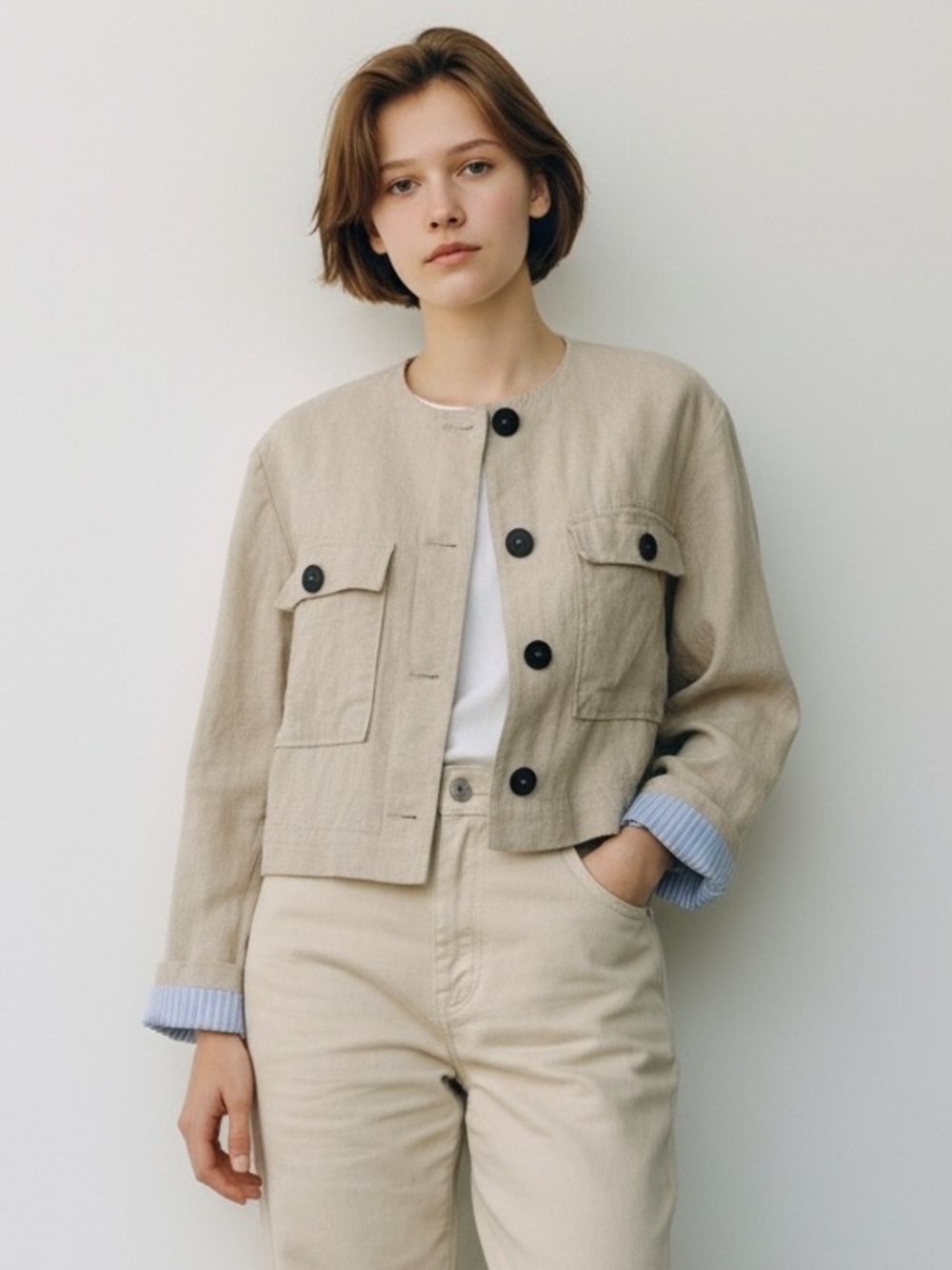 Zara Beige Utility Jacket